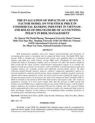 The Evaluation of Impacts of a Seven Factor Model on NVB Stock Price in Commercial Banking Industry in Vietnam - And Rol