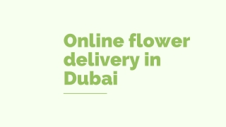 Online Flower Delivery in Dubai