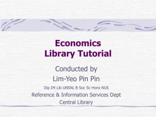 Economics Library Tutorial
