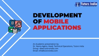 Development of Mobile Applications- Tutors India