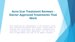 Acne Scar Treatment Reviews