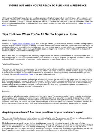 DISCOVER WHEN YOU'RE READY TO ACQUIRE A HOUSE