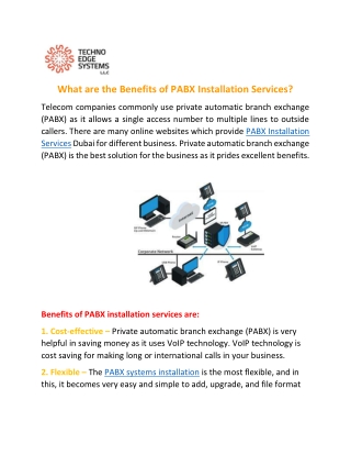 What Are The Benefits Of PABX Installation Services?