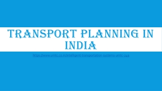 Transport planning in India