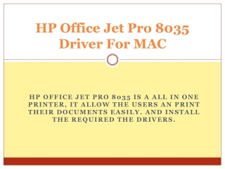 Driver Download For HP Office Jet Pro 8035 MAC System