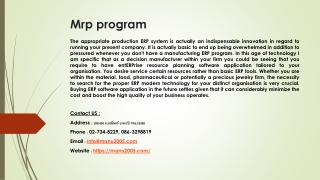 Mrp program