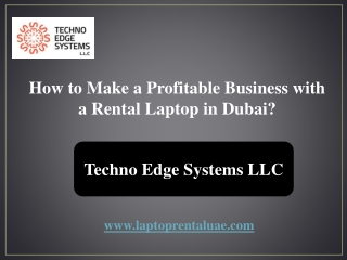 How to Make a Profitable Business with a Rental Laptop in Dubai?