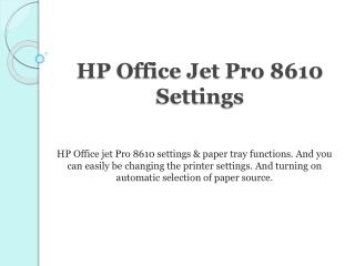 HP Office Jet Pro 8016 Settings