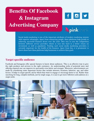 Benefits Of Facebook & Instagram Advertising Company