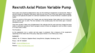 Rexroth Axial Piston Variable Pump
