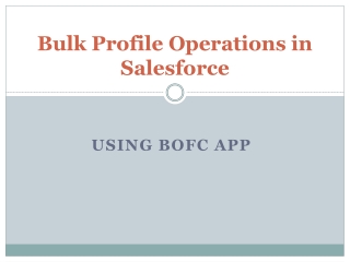 Bulk Profile Operations in Salesforce using BOFC App