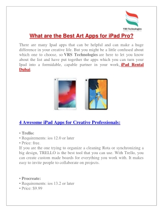 What are the Best Art Apps for iPad Pro?