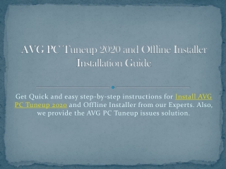 AVG PC Tuneup 2020 and Offline Installer Installation Guide