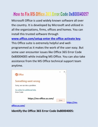 How to Fix MS Office 365 Error?