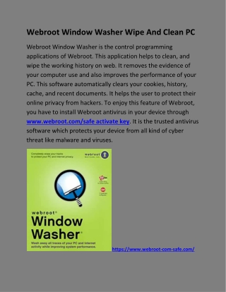 Webroot Window Washer Wipe And Clean PC