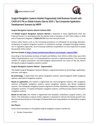 Surgical Navigation Systems Market Research Report - Global Forecast till 2023