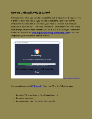 How to Uninstall AVG Security?