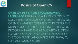Basics of Open CV & Open CV in python language | Open CV images