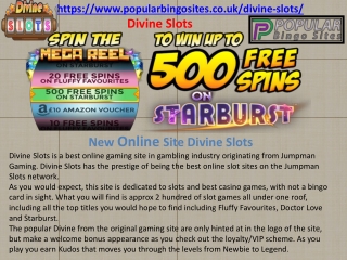 Divine Slots: Get UP TO 500 free spins on starburst and fluffy favourites!