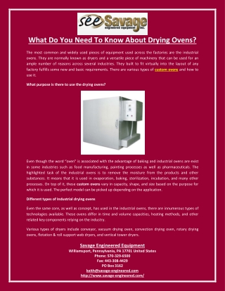 What Do You Need To Know About Drying Ovens