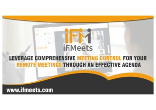 Leverage comprehensive meeting control for your remote meetings through an effective agenda