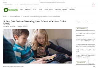 Best Sites To Stream Free Cartoons Online