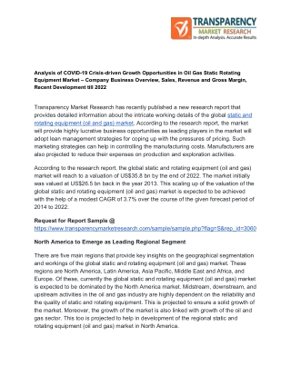 Oil Gas Static Rotating Equipment Market- Manufacturers Overview -Worldwide Regional Analysis by 2022
