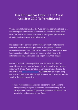 Hoe de sandbox-optie in uw Avast Antivirus 2017 te verwijderen