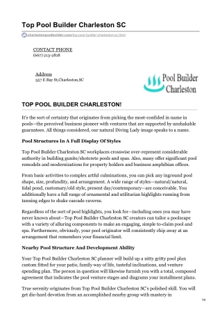 top pool builder Charleston SC