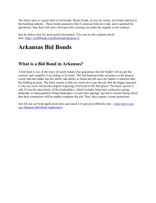 Arkansas Bid Bonds