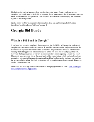 Georgia Bid Bonds