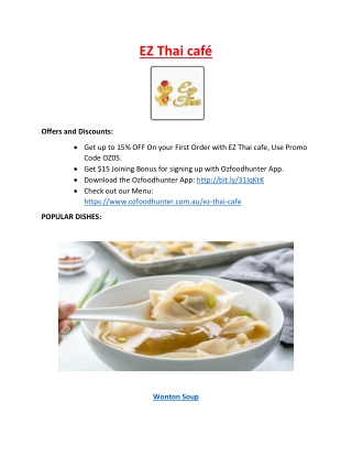 EZ Thai café Laverton North, VIC - 15% Off