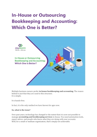 5 Reasons to Use an Outsourced Bookkeeping Service