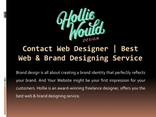 Contact Web Designer | Best Web & Brand Designing Service