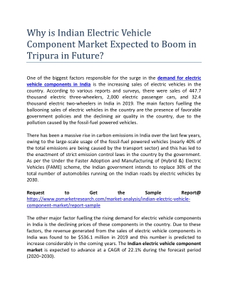 Indian Electric Vehicle Component Market Will See Strong Expansion Through 2030