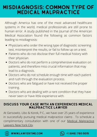 Possible Reasons for Misdiagnosis - Medical Malpractice New York