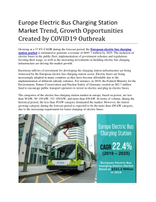 Europe Electric Bus Charging Station Market With the Best Scope, Trends, Benefits, Opportunities to 2024