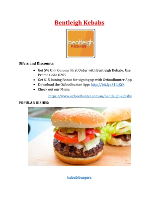 5% OFF - Bentleigh Kebabs Menu - takeaway Bentleigh,  Vic