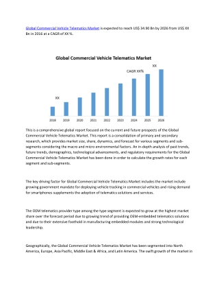 Global Commercial Vehicle Telematics Market – Industry Analysis and Forecast (2019-2026)