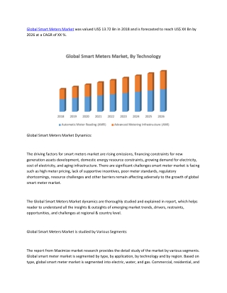 Global Smart Meters Market – Industry and Forecast (2019-2026)