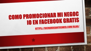 como promocionar mi negocio en facebook gratis