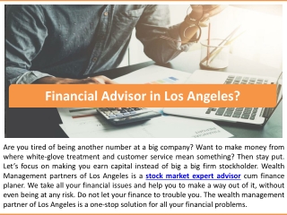 Financial Advisor in Los Angeles?