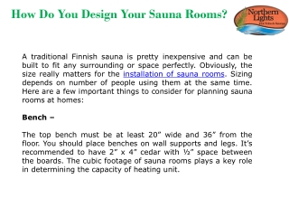 How Do You Design Your Sauna Rooms?