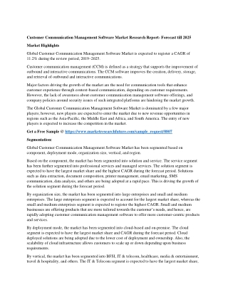 Customer Communication Management Software Market Research Report- Forecast till 2025
