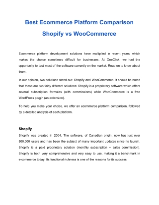 Shopify & WooCommerce which one is better for eCommerce?