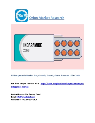 US Indapamide Market Size, Growth, Trends, Share, Forecast 2020-2026