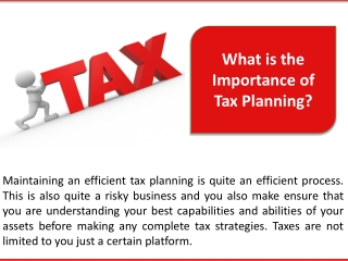 What is the Importance of Tax Planning?