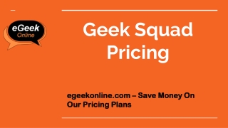 Geek Squad Pricing