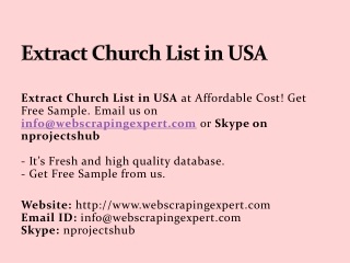 Extract Church List in USA
