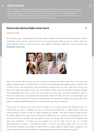 How to Use Derma Roller Acne Scars